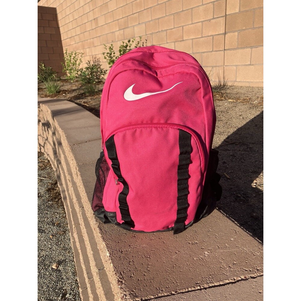 Nike Pink Backpack Adjustable Straps 18.5”x14” Swoosh